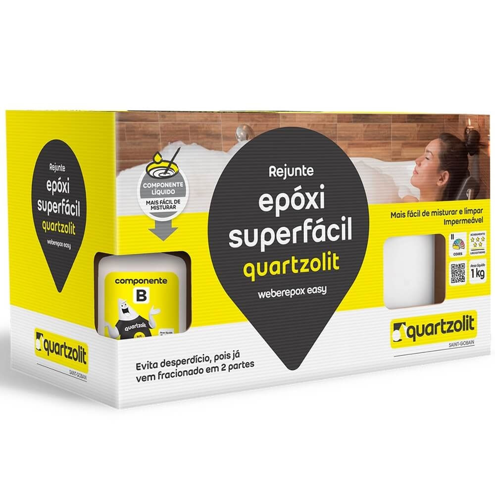 Rejunte Epóxi Superfácil Cinza Ártico 1 Kilo - 0574.00018.0001CX - QUARTZOLIT