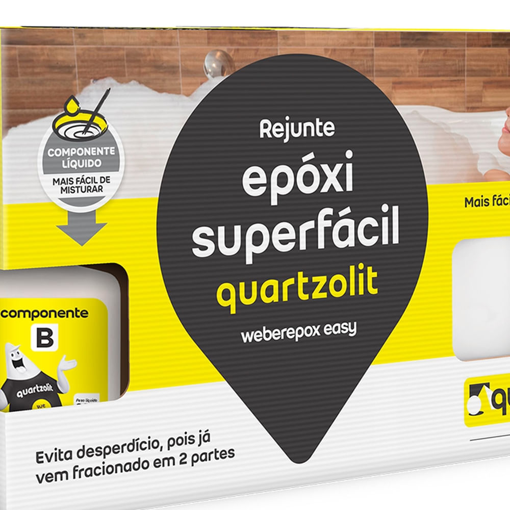 Rejunte Epóxi Superfácil Cinza Ártico 1 Kilo - 0574.00018.0001CX - QUARTZOLIT - Imagem 2