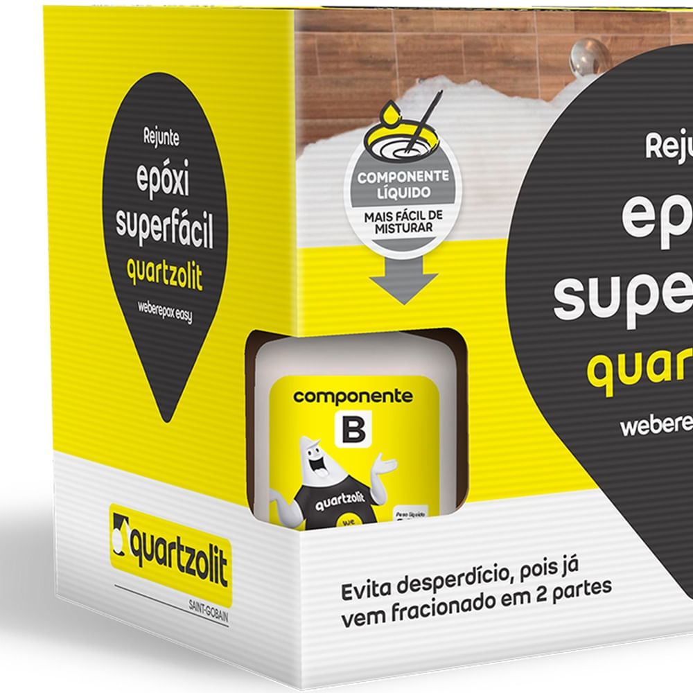 Rejunte Epóxi Superfácil Cinza Ártico 1 Kilo - 0574.00018.0001CX - QUARTZOLIT - Imagem 3