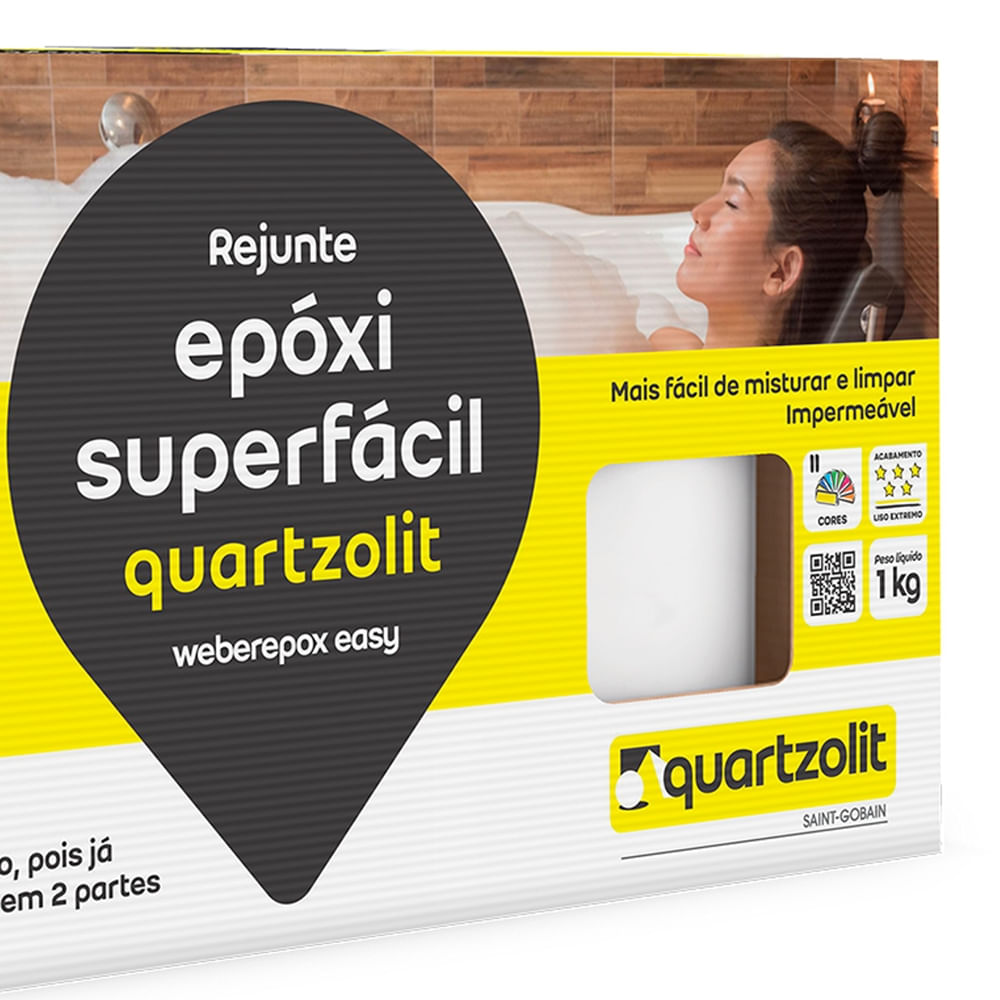 Rejunte Epóxi Superfácil Cinza Ártico 1 Kilo - 0574.00018.0001CX - QUARTZOLIT - Imagem 4