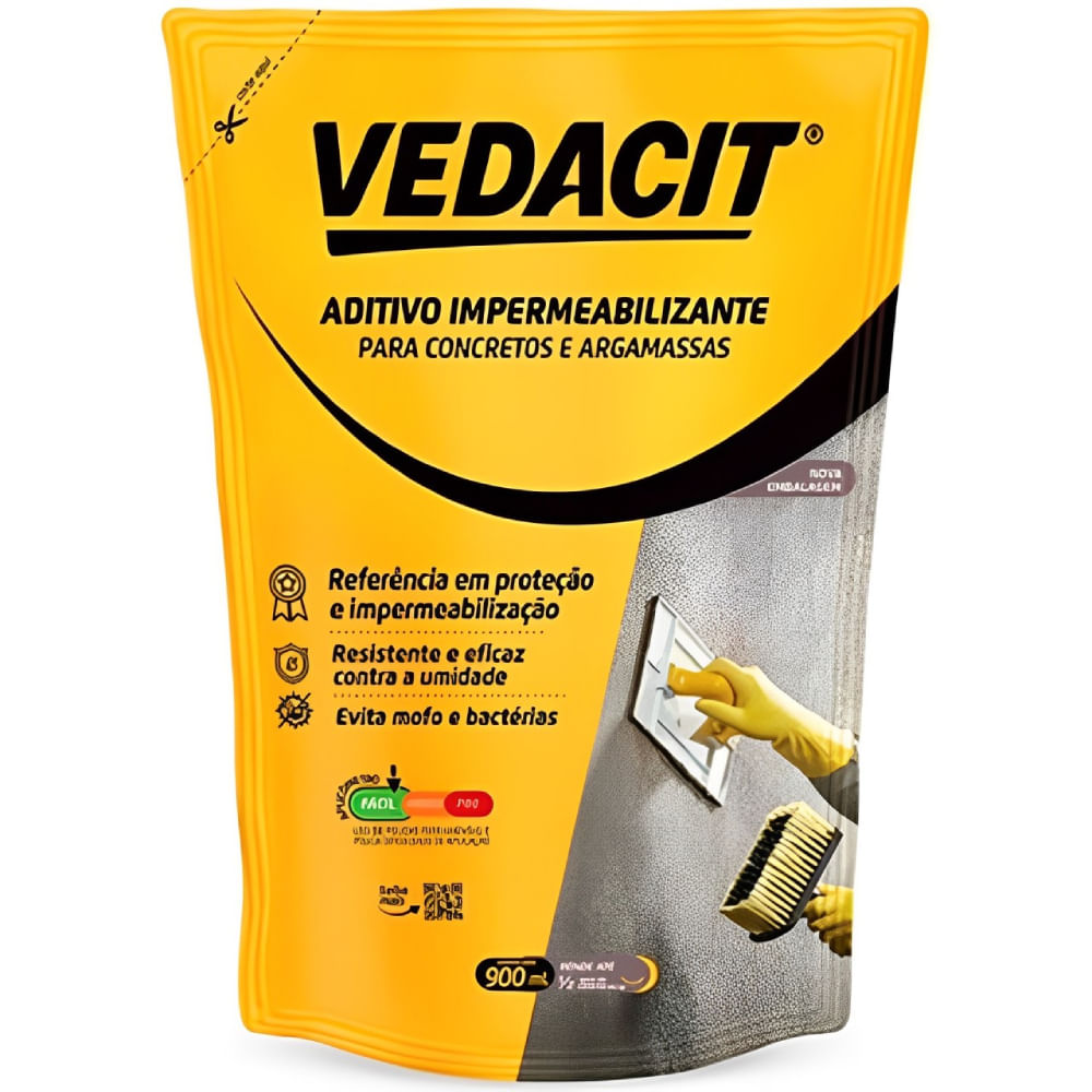Aditivo Impermeabilizante para Concretos e Argamassas 900ml - 122855 - VEDACIT