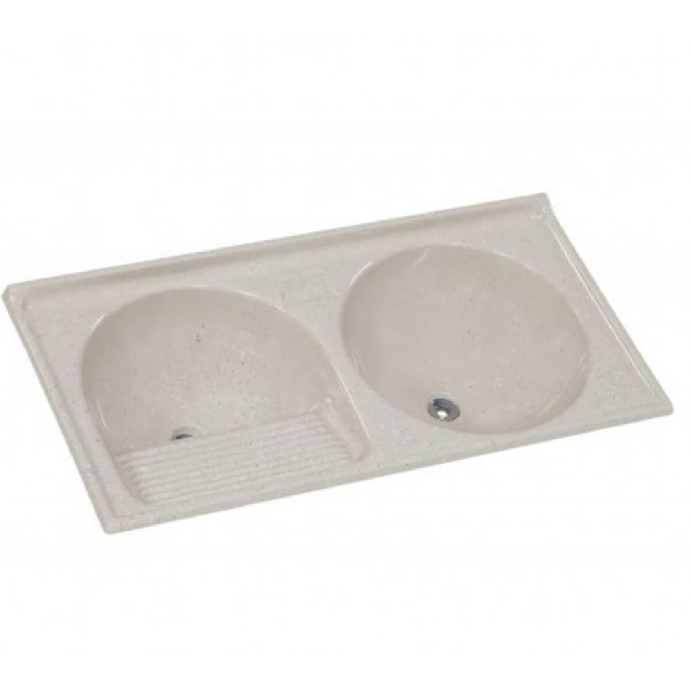 Tanque de Granito Sintético Duplo N°2 110x55cm Travertino - 500214 - A.J. RORATO