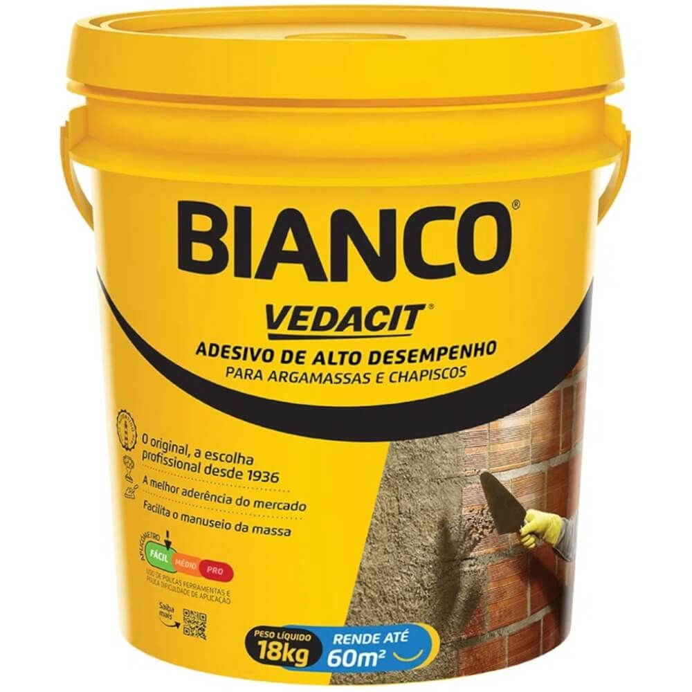Adesivo para Argamassa e Chapisco Bianco 18 Kilos - 112395 - VEDACIT