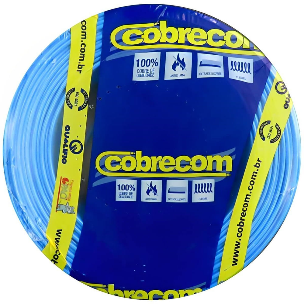 Cabo Flexicom de Cobre 1,5mm 750 Volts Azul com 100 Metros - 1150402401 - COBRECOM
