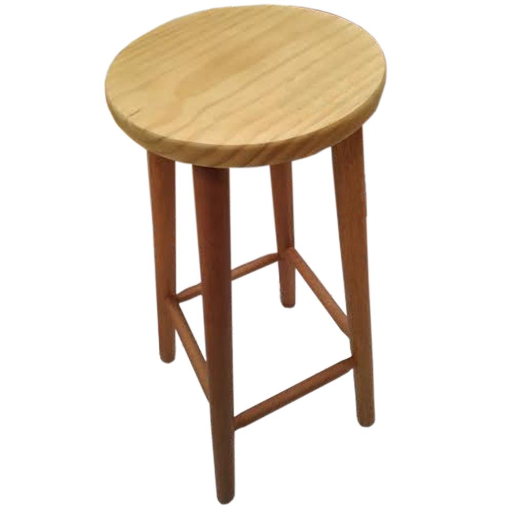 Banqueta/Mocho em Madeira de Eucalipto e Pinus Alto 71cm - 124 - DALCIN