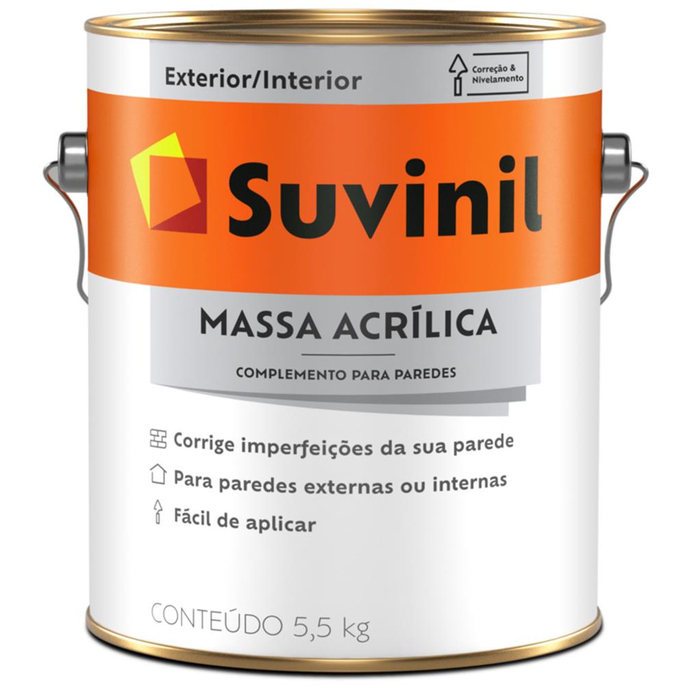 Massa Acrílica 3,6 Litros Branca - 53446351 - SUVINIL
