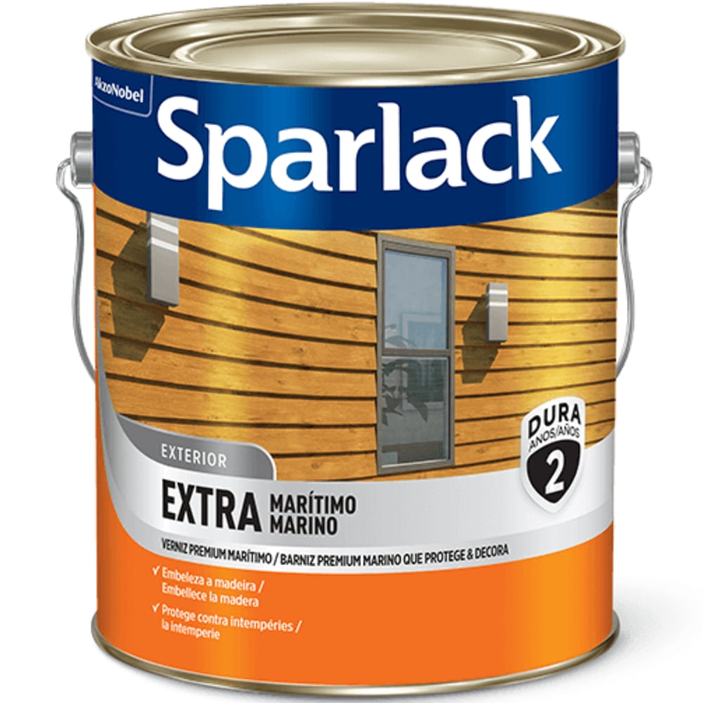 Verniz Sparlack Extra Marítimo Brilhante Para Madeira Natural 3,6 Litros - SPARLACK