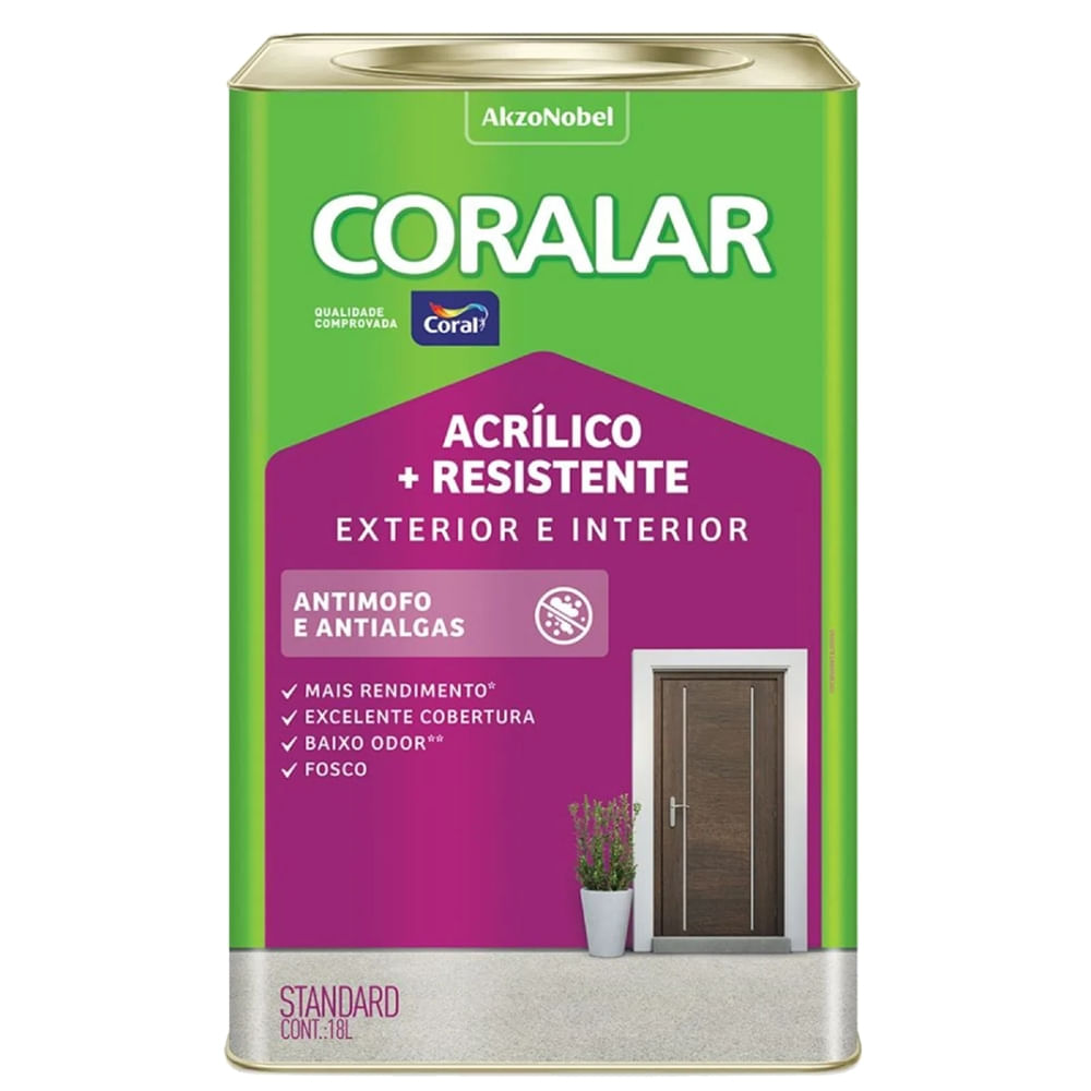 Tinta Acrílica Coralar Duo Fosco Branco 18 Litros - CORAL