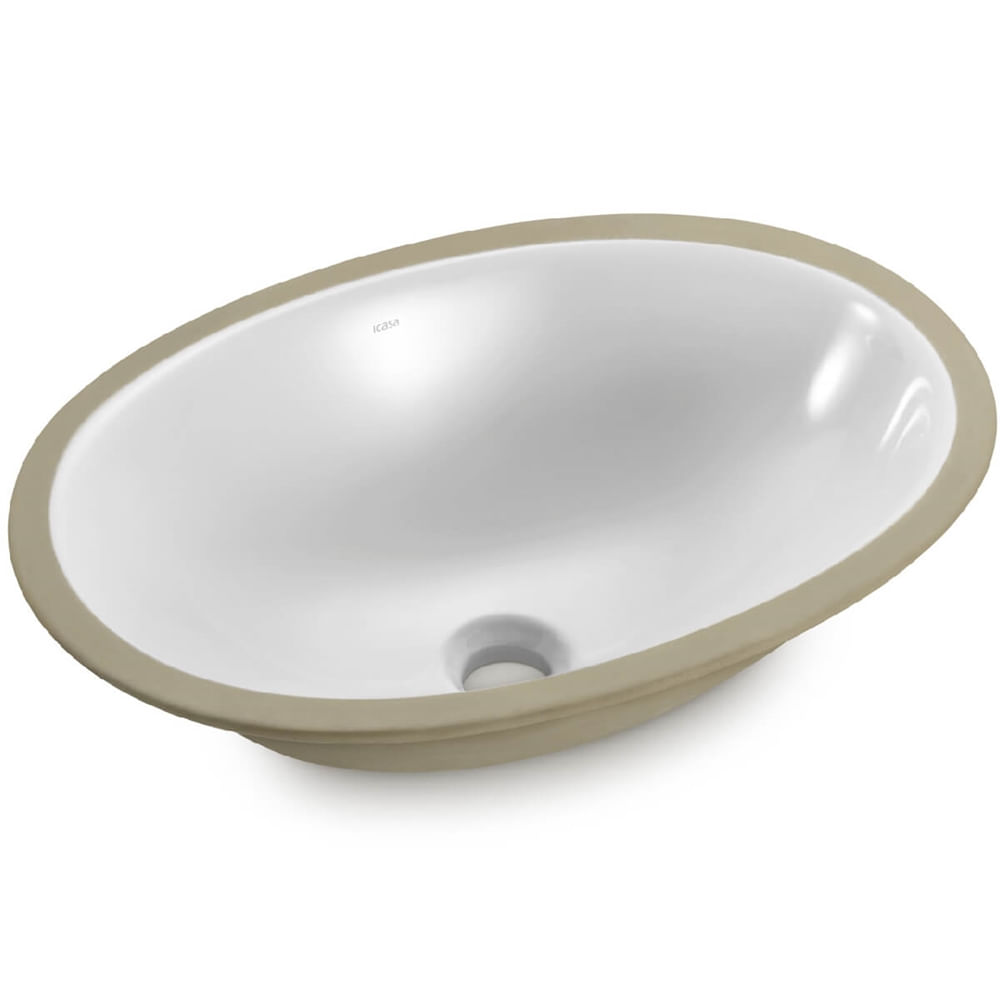 Cuba Oval de Embutir 49x36cm Branca - IL600 - ICASA