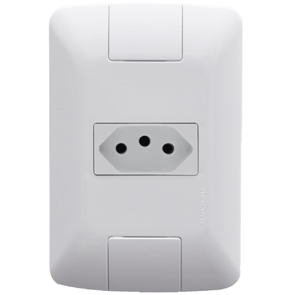 Conjunto Aria Branco 4x2 com 1 Tomada 2P+T de 10 Ampères e 250 Volts - 57241010 - TRAMONTINA