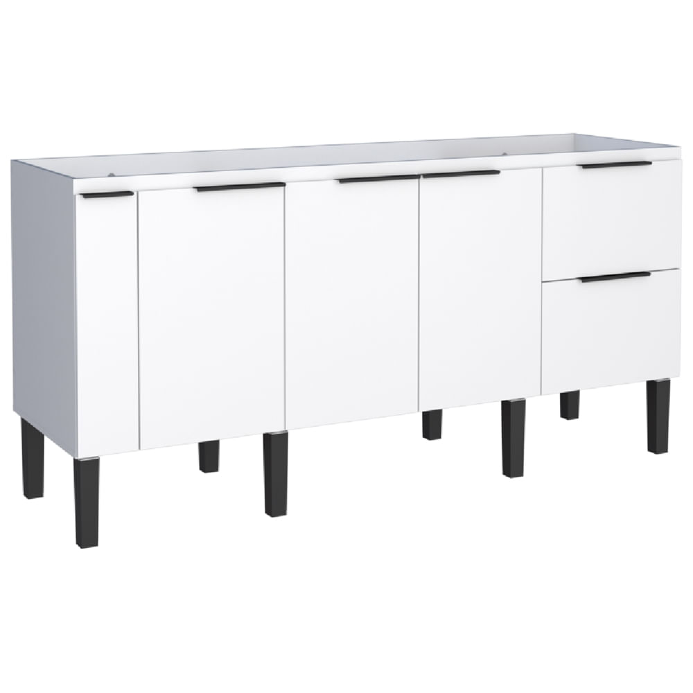 Gabinete em Madeira Cisne Branco para Pias de 1,80 Metro com 4 Portas e 2 gavetas - P100389 - COZIMAX