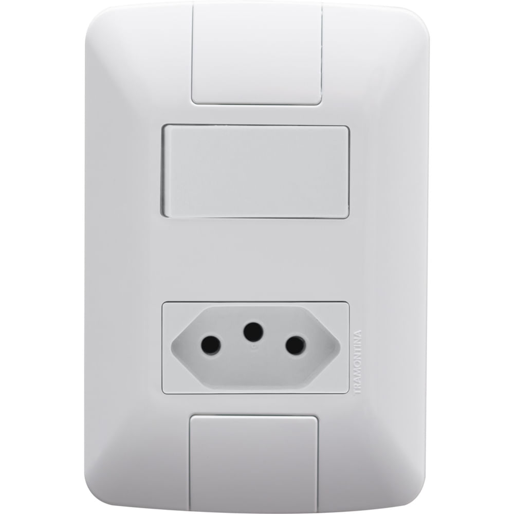 Conjunto de Interruptor Simples 6 Ampères +  Tomada 2P+T 20 Ampères Aria  - 57241044 - TRAMONTINA