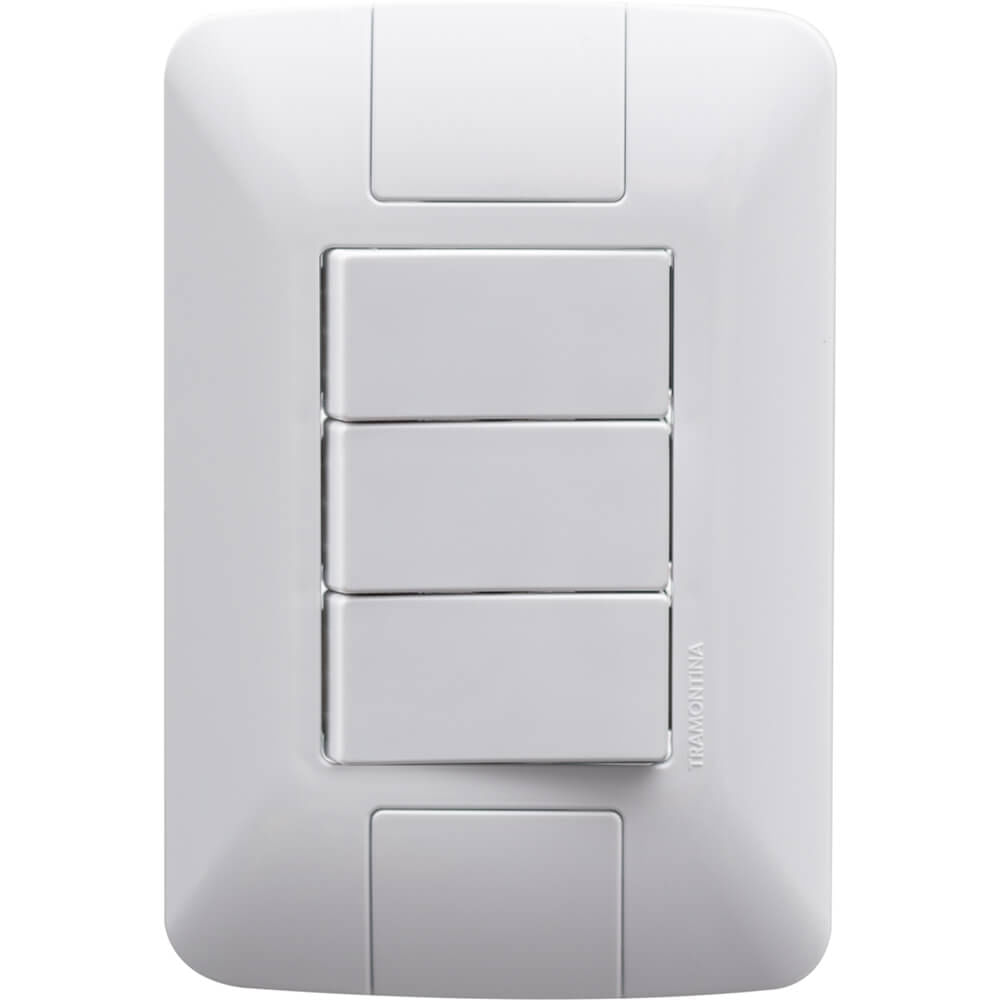 Conjunto com 3 Interruptores Simples Aria 6 Ampères 250 Volts - 57241070 - TRAMONTINA
