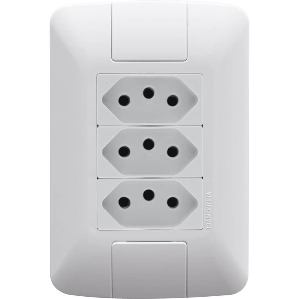 Conjunto com 3 Tomada 2P+T 20 Amperes / 250 Volts Aria - 57241079 - TRAMONTINA