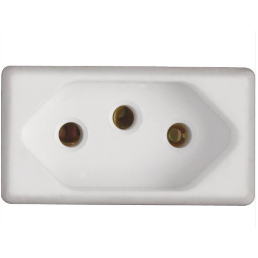 Tomada 2P+T 20 Ampères 250 Volts Baixa Branco - 57115038 - TRAMONTINA