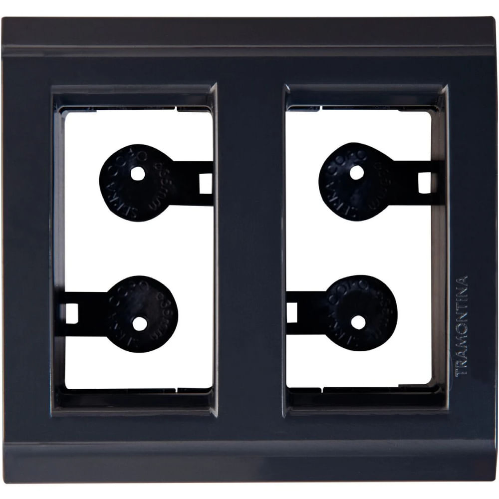 Placa para Móvel 2 Postos Tramontina Liz Grafite - 57106037 - TRAMONTINA