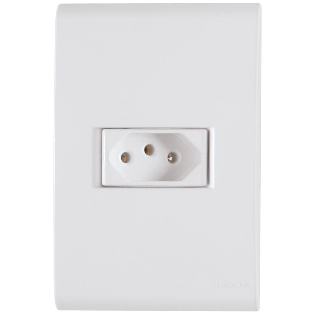 Conjunto Liz Branco 4x2 com 1 Tomada 2P+T de 20 Ampères e 250 Volts - 57170013 - TRAMONTINA