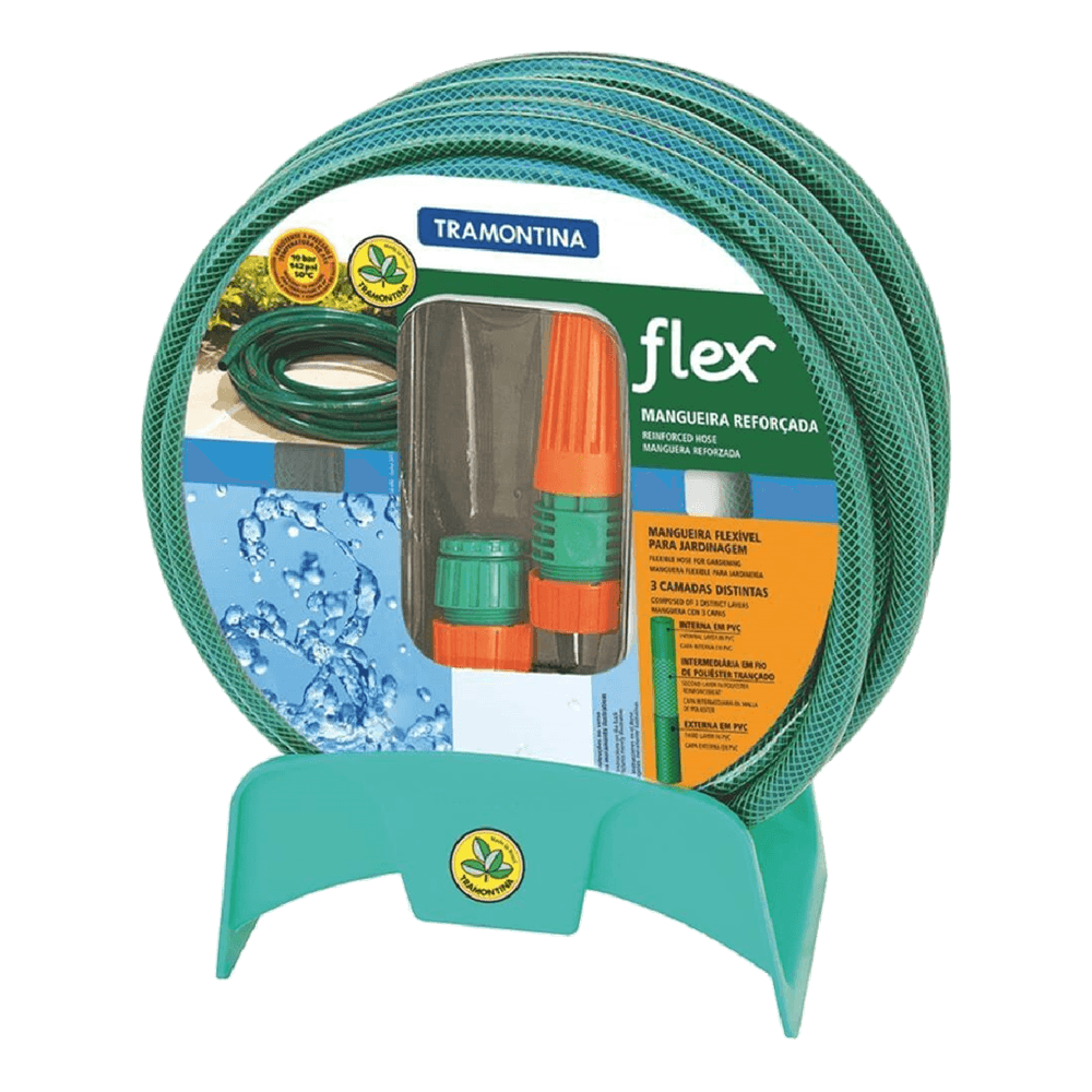 Mangueira Flexível para Jardim com Suporte e Engate 20 Metros - 79322200 - TRAMONTINA