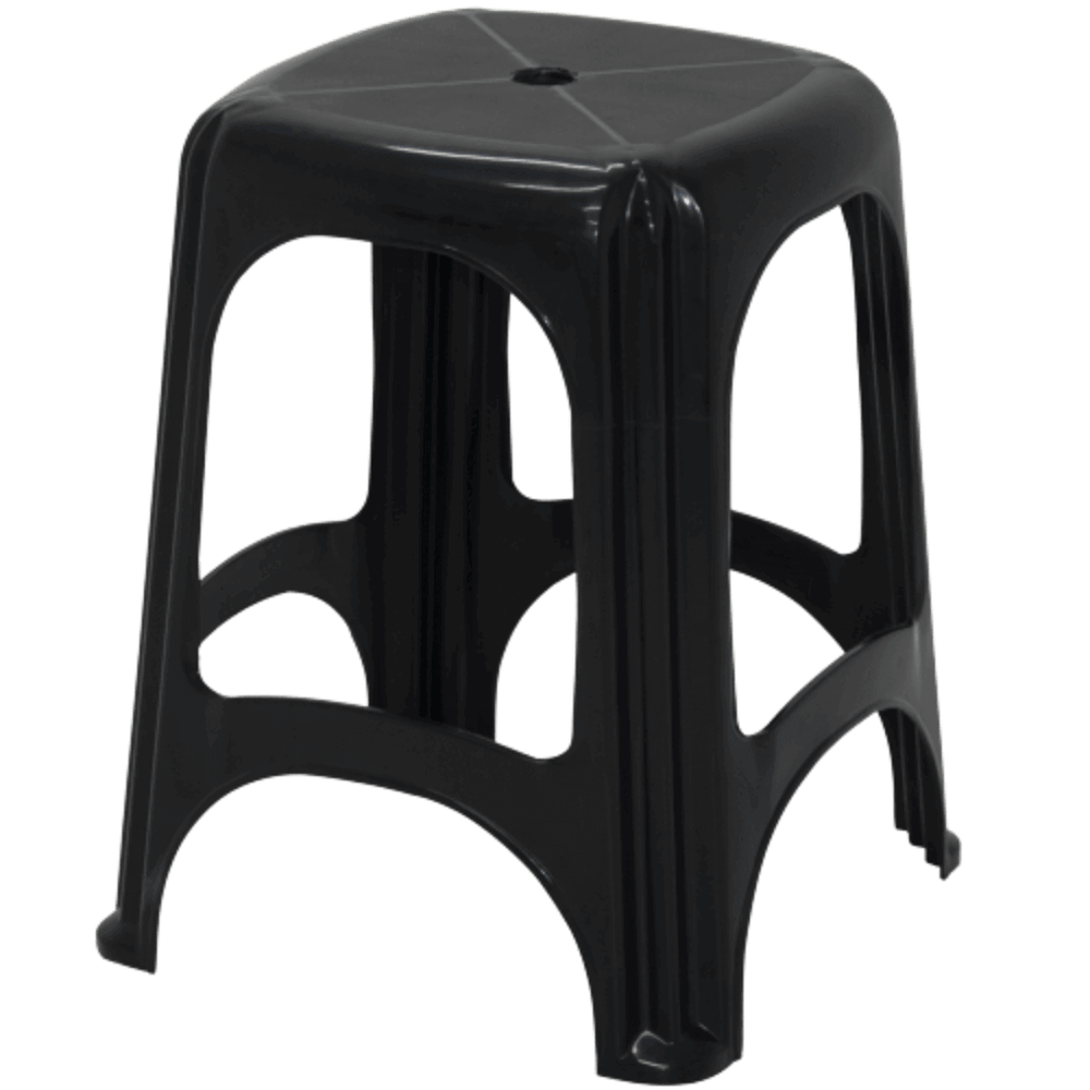 Banqueta Niterói em Polipropileno Preto - 92411009 - TRAMONTINA