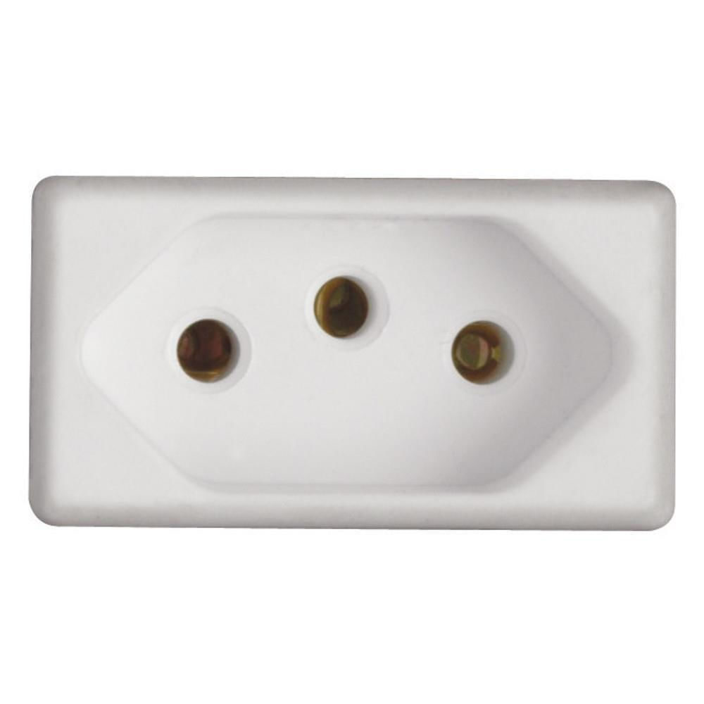 Módulo Tomada 2P+T 10 Ampères 250 Volts Branco - 57115030 - TRAMONTINA