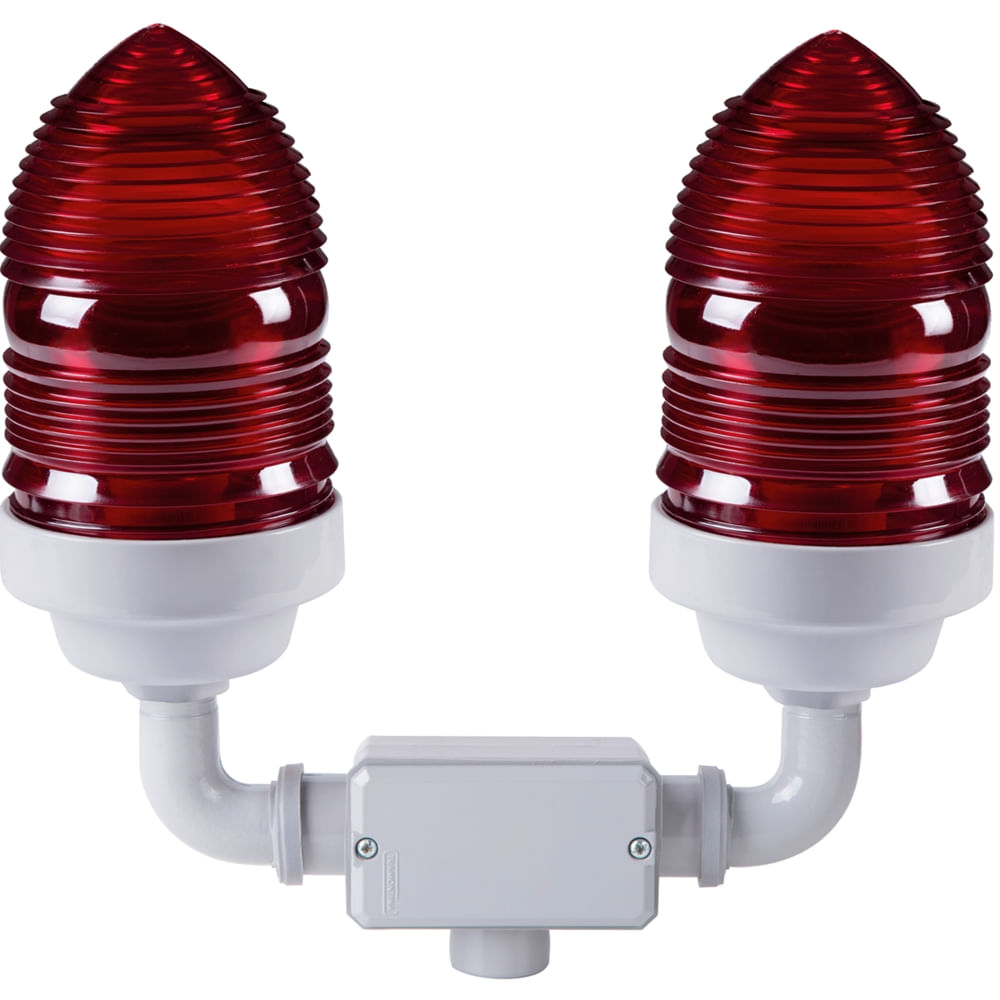 Aparelho de Sinalização Duplo 60W Incandescente Vermelho - 56154011 - TRAMONTINA