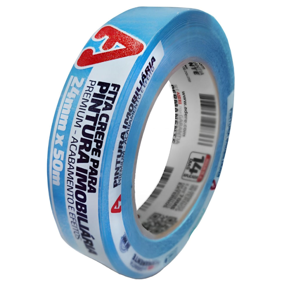 Fita Crepe Azul Neon 50m 24mm para Pintura Imobiliária - 00409130549 - ADERE