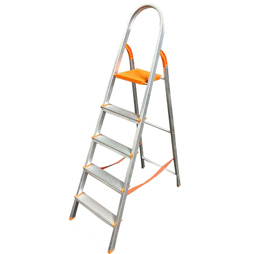 Escada Doméstica de Alumínio com Acessórios em Polipropileno com 5 Degraus Antiderrapantes - EDS005 - AGATA
