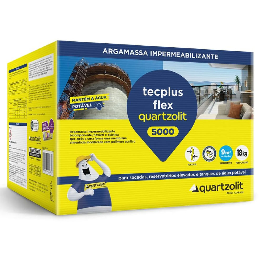 Impermeabilizante Tecplus 5000 Flex de 18 Kilos - QUARTZOLIT