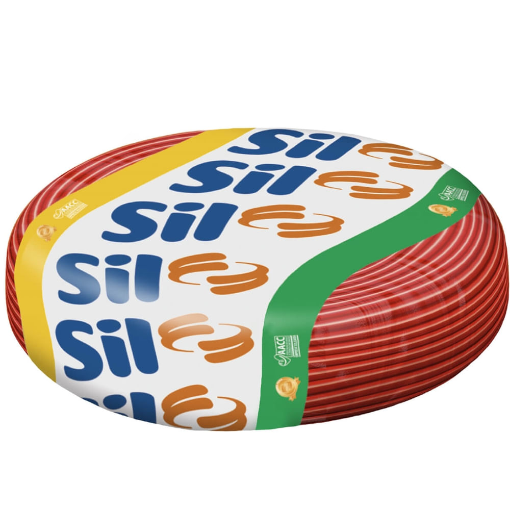 Cabo Flexsil de Cobre 4mm 750 Volts Vermelho com 100 Metros - 3.019 VM - SIL