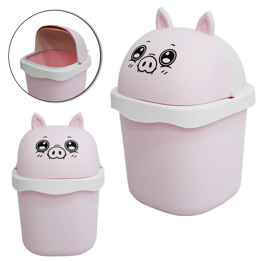 Lixeira Pequena De Mesa Animal Porco de 1,5 Litros - POR01 - KEITA - Imagem 3