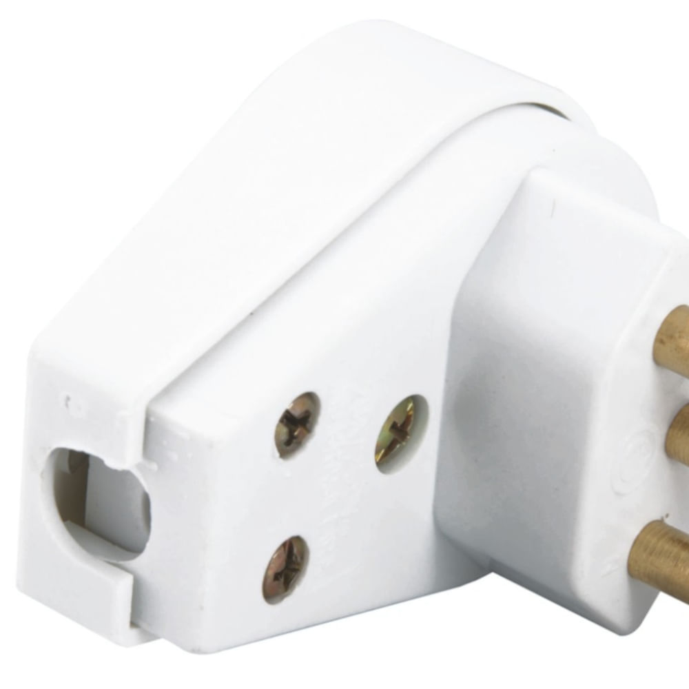 Plugue Angular 2P+T 20A 250 Volts Branco - 57402111 - TRAMONTINA - Imagem 2