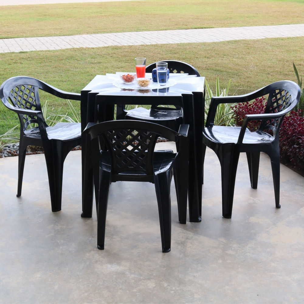 Mesa Quadrada Tambaú Preta - 92314009 - TRAMONTINA - Imagem 2