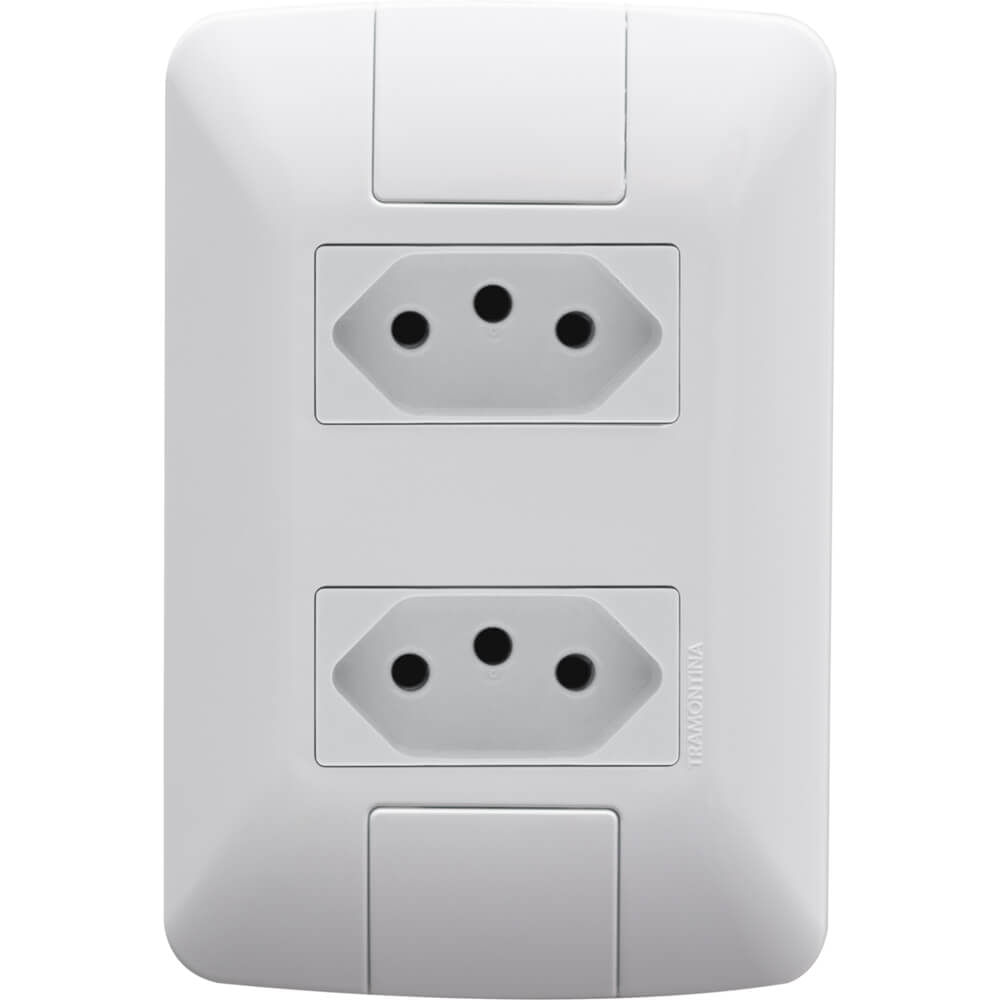 Conjunto com 2 Tomadas 2P+T 10 Ampères 250 Volts - 57241065 - TRAMONTINA - Imagem 2