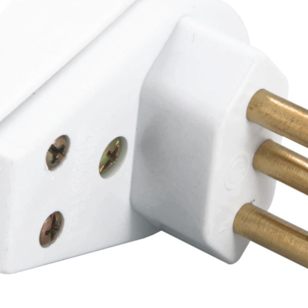 Plugue Angular 2P+T 20A 250 Volts Branco - 57402111 - TRAMONTINA - Imagem 3