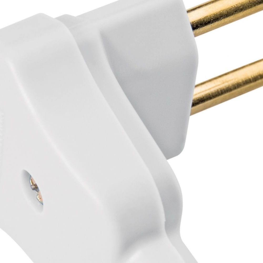 Plugue Angular 2P 10A 250 Volts Branco - 57402106 - TRAMONTINA - Imagem 3