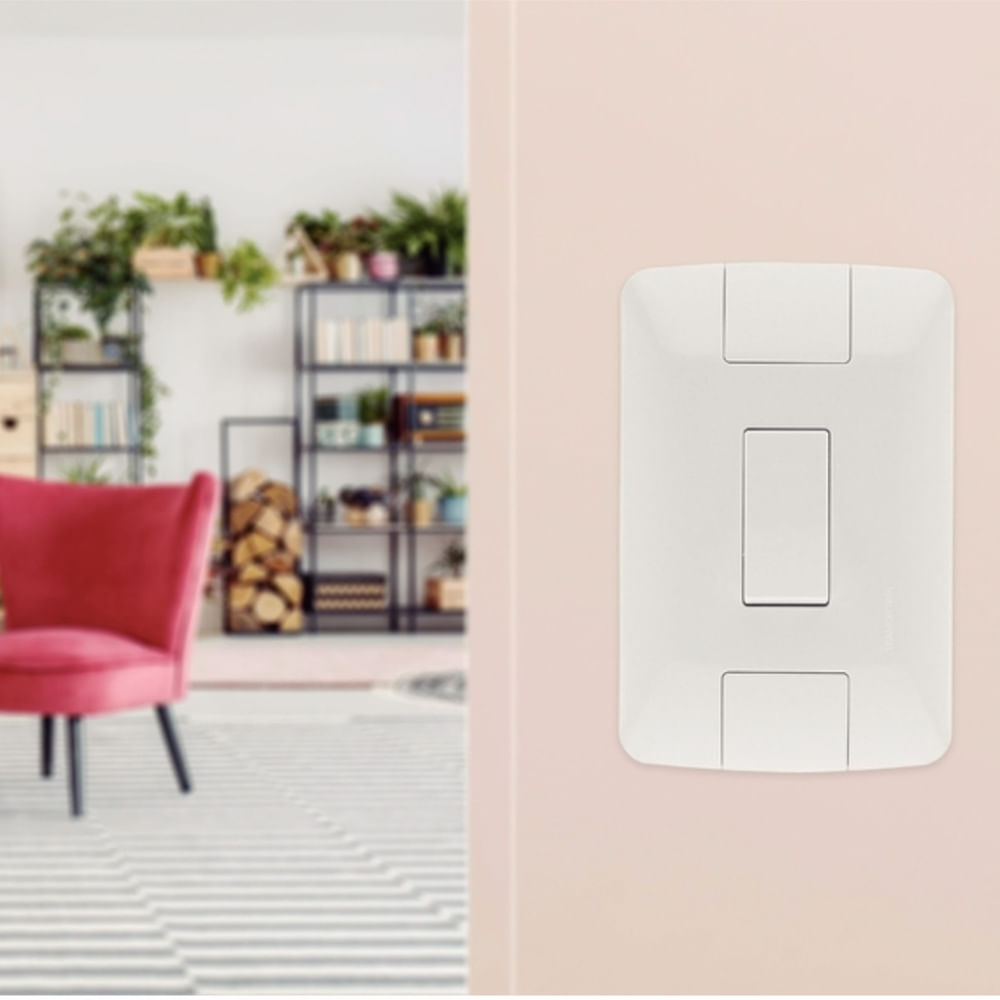 Conjunto 4x2 com 1 Interruptor Paralelo Tramontina Aria 6 Amperes 250 Volts Branco - 57241002 - TRAMONTINA - Imagem 3