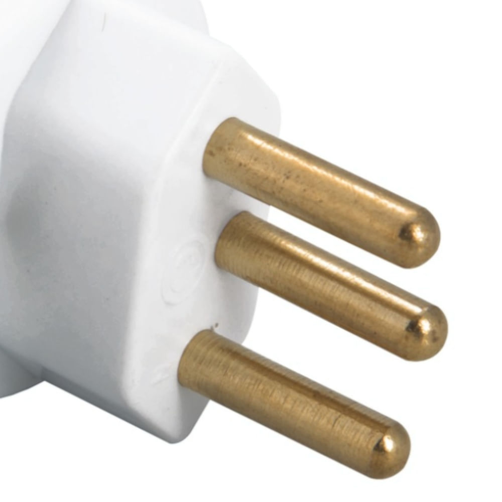Plugue Angular 2P+T 20A 250 Volts Branco - 57402111 - TRAMONTINA - Imagem 4