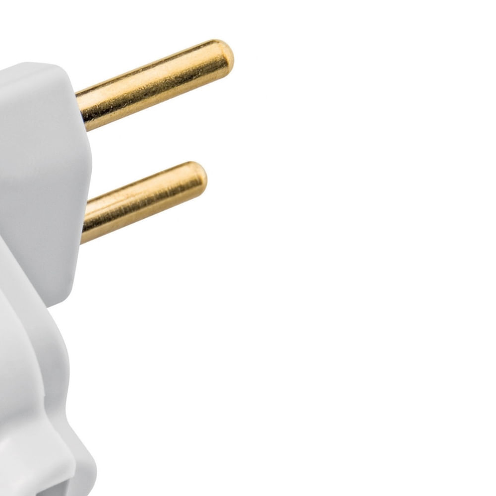 Plugue Angular 2P 10A 250 Volts Branco - 57402106 - TRAMONTINA - Imagem 4