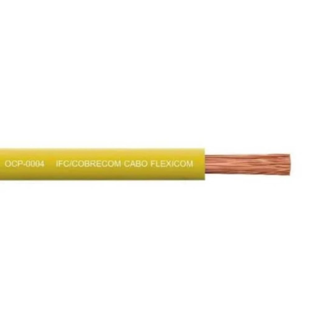 Cabo Flexicom de Cobre 1,5mm 750 Volts Amarelo com 100 Metros - 1150401401 - COBRECOM - Imagem 2