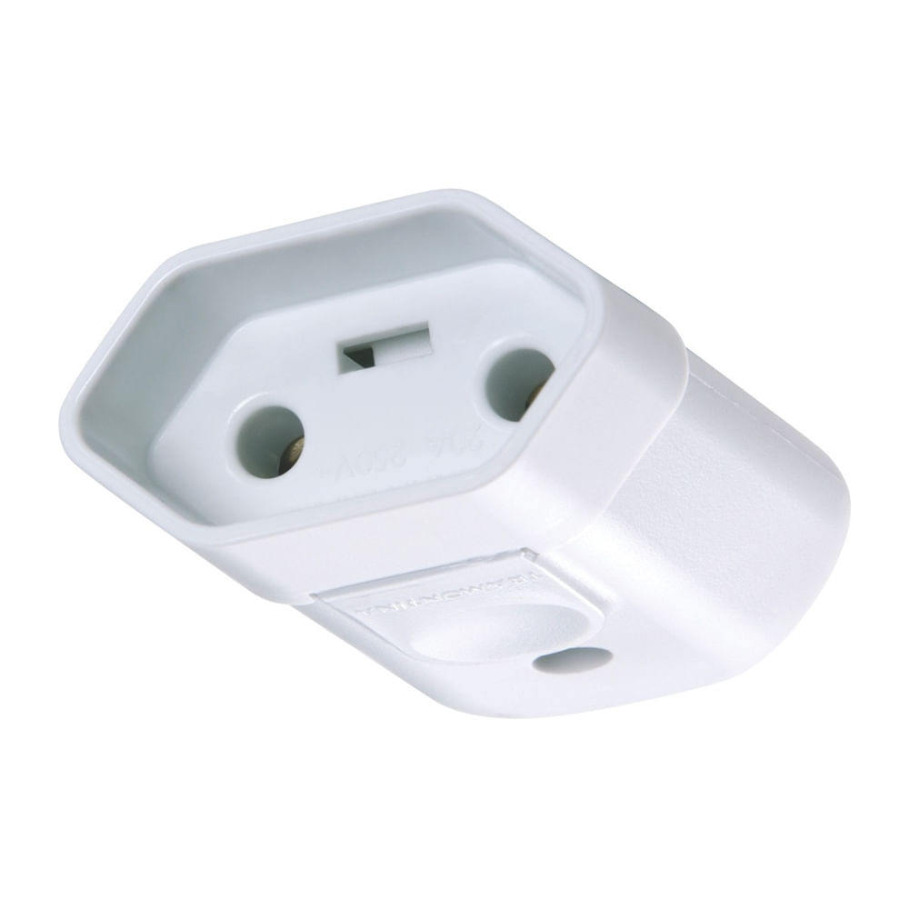 Plugue Fêmea Branco 2P de 20 Ampères e 250 Volts - 57403154 - TRAMONTINA - Imagem 2