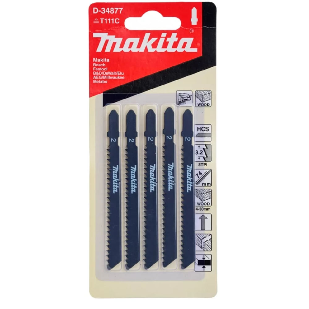 Lâmina de Serra Tico-Tico Corte básico em Madeira 5 Peças 74mm - D-34877 - MAKITA - Imagem 4
