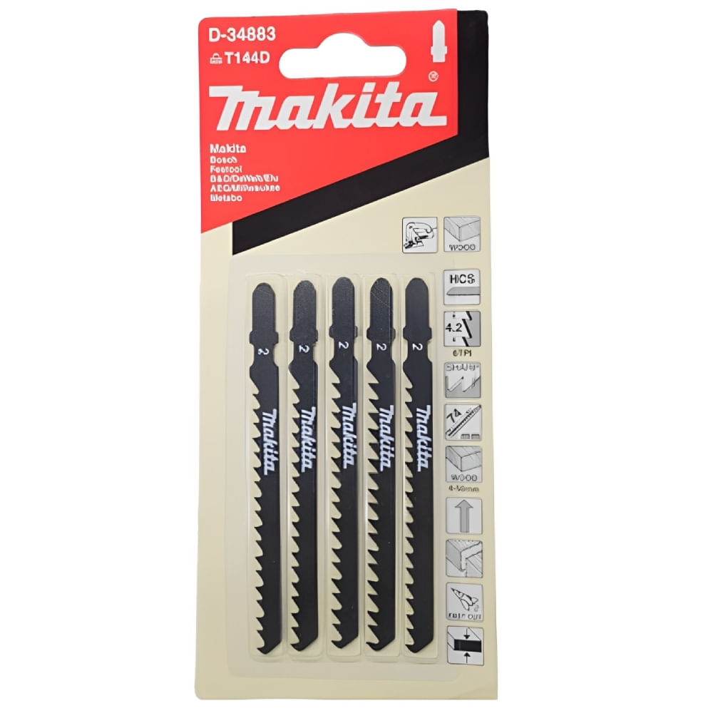 Lâmina De Serra Tico-Tico Corte rápido em Madeira 5 Peças 74mm - D-34883 - MAKITA - Imagem 3