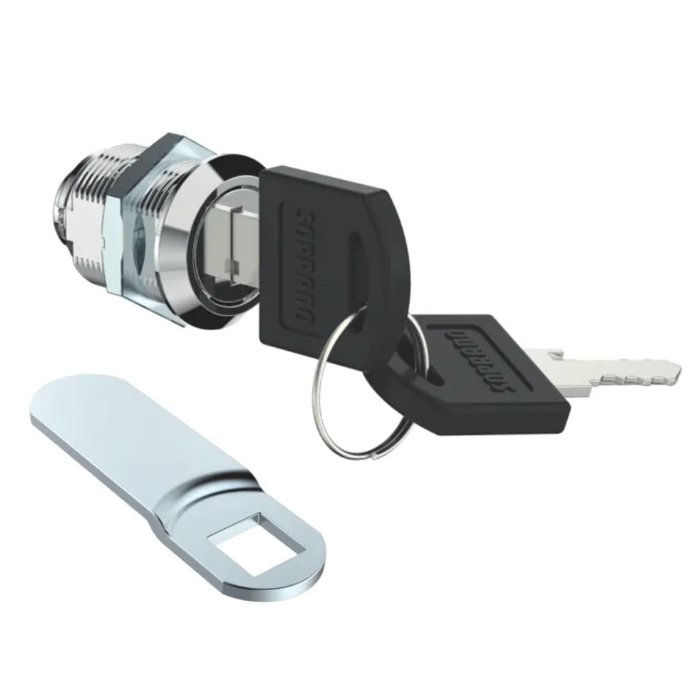 Fechadura Para Móveis De Aço 0511 90º Rosca Total 1 Peça e Linguenta Furo Quadrado 8,4 Com Dobra De 1,5X49 Embalagem  Autosserviço - SOPRANO - Imagem 4