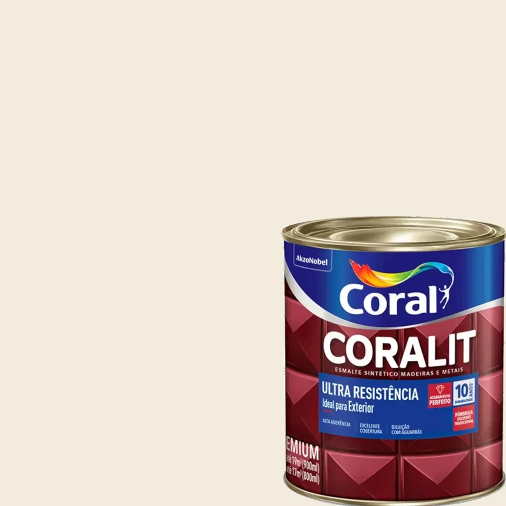 Esmalte Sintético Coralit Ultra Resistência Alto Brilho 900ml Branco - CORAL - Imagem 3