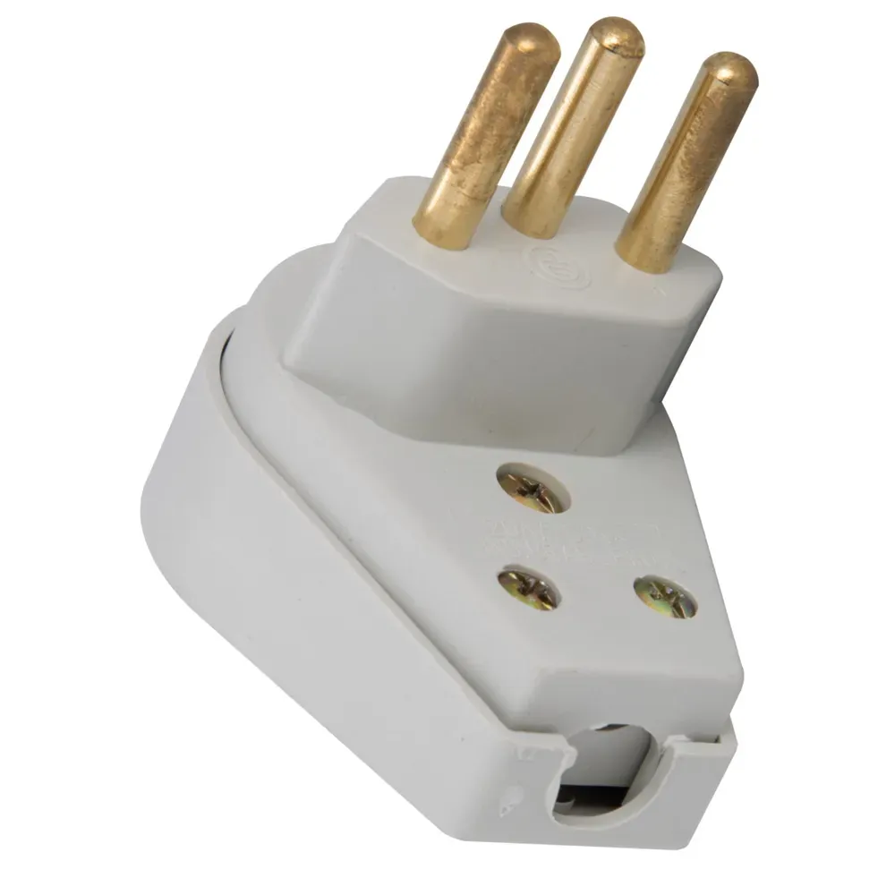 Plugue Angular 2P+T de 10 Ampères e 250 Volts Cinza - TRAMONTINA - Imagem 4