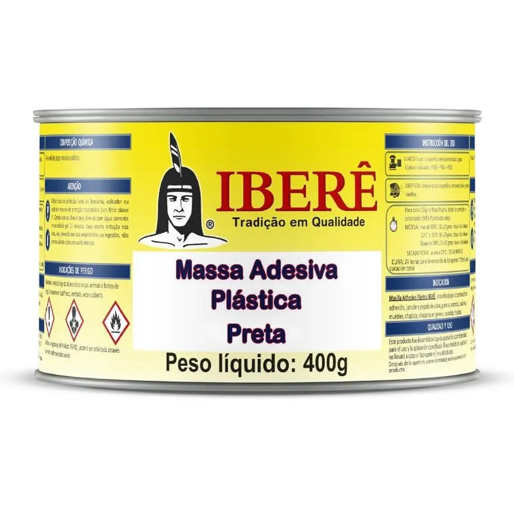 Massa Adesiva Plástica Preta 400g - IB300 - IBERE