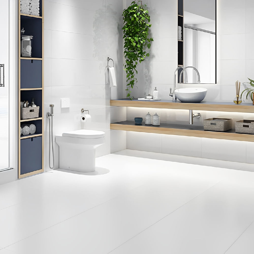 Piso Branco Acetinado Retificado 60x60cm Caixa com 2,15m² / 6 Peças - 2004D - FORMIGRES - Imagem 2