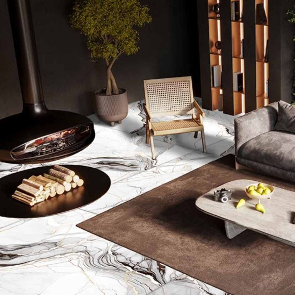 Piso Bianco Supreme 82x82cm Extra Polido Retificado HD Caixa com 2,70m² / 4 Peças - 819197 - ROCHAFORTE - Imagem 2