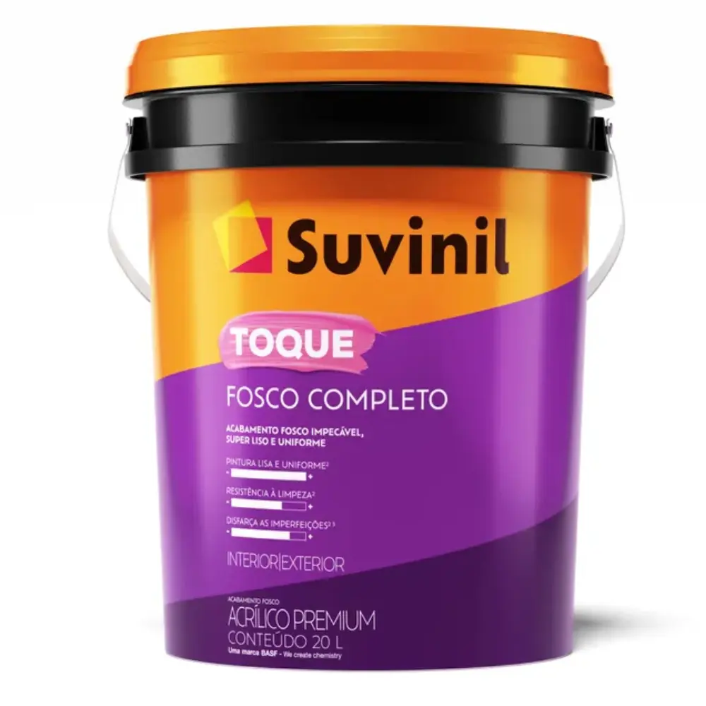 Tinta Acrílica Toque Fosco Completo Branco Neve de 20 Litros - 50841587 - SUVINIL