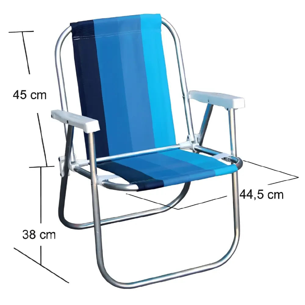 Cadeira de Praia Varanda Alta Standart em Alumínio Cores Sortidas - CAD0047 - BOTAFOGO - Imagem 2